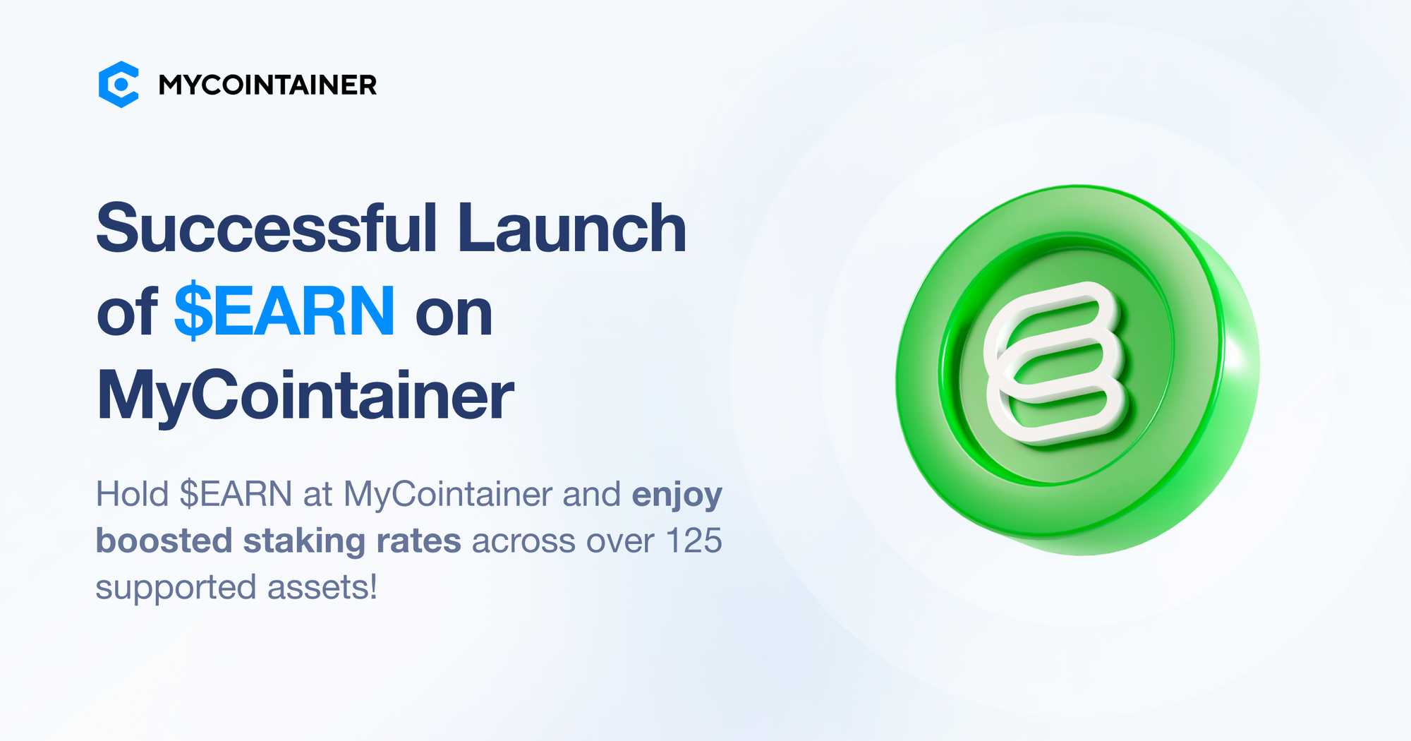 MyCointainer integrates $EARN token - the native asset of the Earn Network
